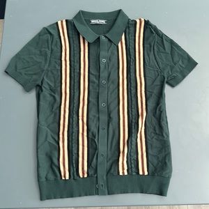 PJ PAUL JONES Green button up with pinstripes. size M - Men’s